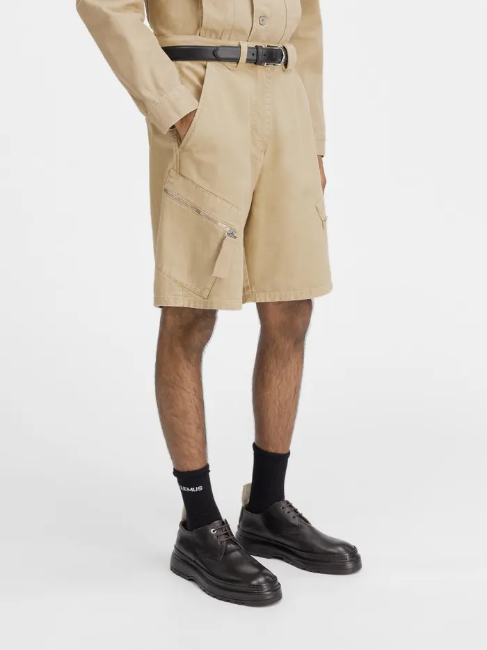 JACQUEMUS Trousers and Shorts Zipped Cargo Shorts Beige 8211 Men