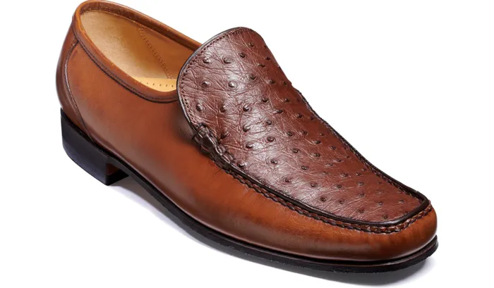 Javron 8211 Ostrich Brown Calf Mens Barker Shoes Loafers
