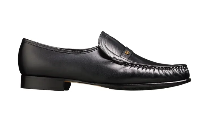 Jefferson 8211 Black Kid Mens Barker Shoes Loafers