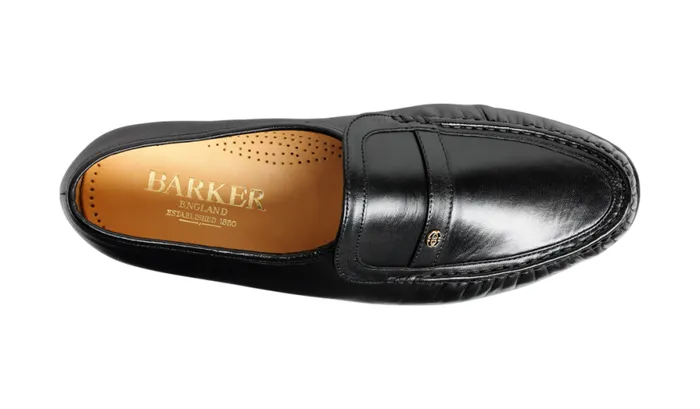 Jefferson 8211 Black Kid Mens Barker Shoes Loafers