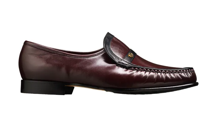 Jefferson 8211 Burgundy Black Kid Mens Barker Shoes Loafers