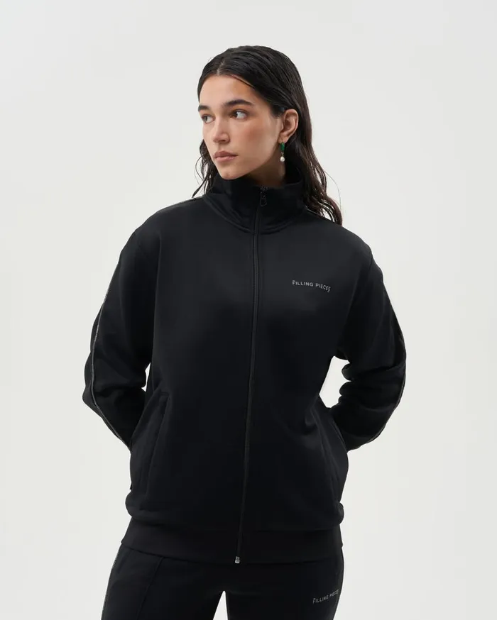 Jersey Track Jacket Black WomenMen Filling Pieces Coats and Jackets