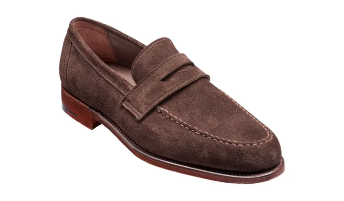 Jevington 8211 Bitter Choc Suede Mens Barker Shoes Loafers