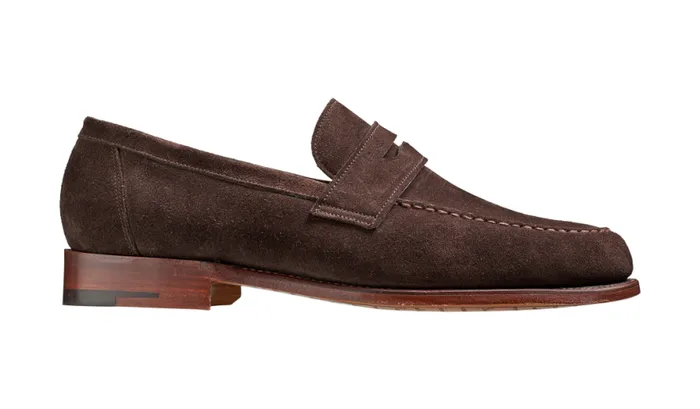 Jevington 8211 Bitter Choc Suede Mens Barker Shoes Loafers