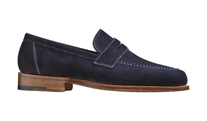 Jevington 8211 Navy Suede Mens Barker Shoes Loafers