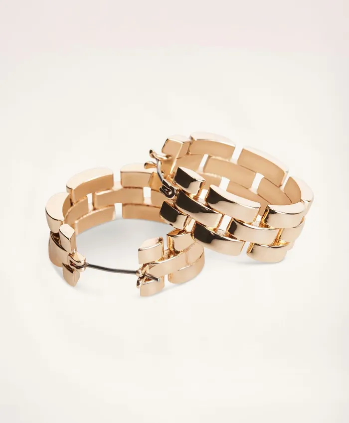 Jewelry Women Brooks Brothers Links Hoop Earrings Gold