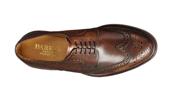 Kelmarsh 8211 Brown Tan Shadow Calf Mens Barker Shoes Brogues