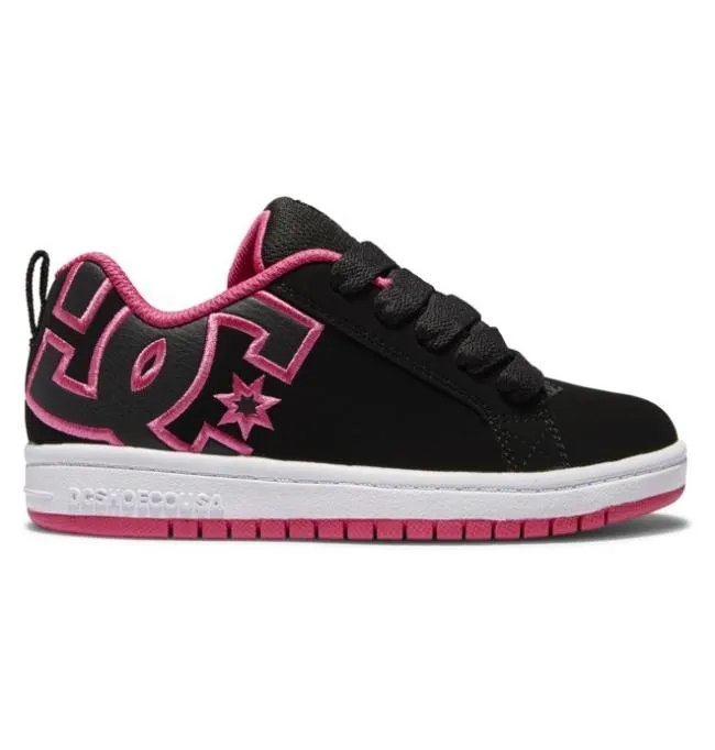Kids Sneakers DC Kids039 Court Graffik Shoes BlackPink Stencil