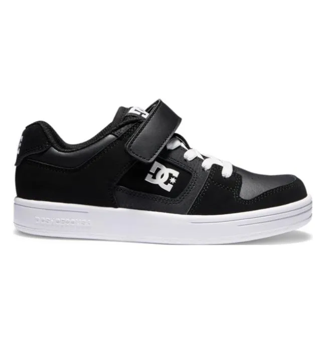 Kids Sneakers DC Kids039 Manteca 4 Elastic Lace Shoes BlackBlackWhite