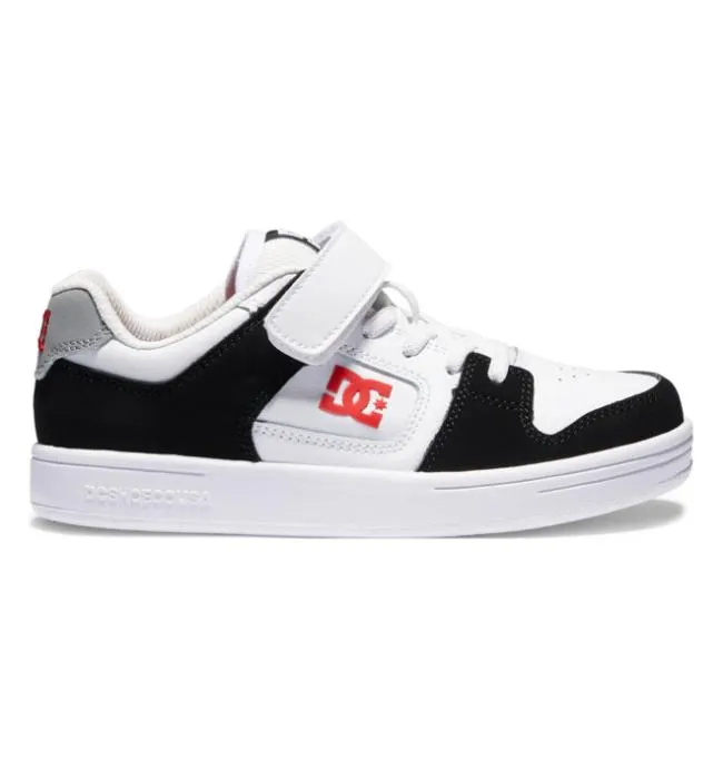 Kids Sneakers DC Kids039 Manteca 4 Elastic Lace Shoes BlackWhiteRed