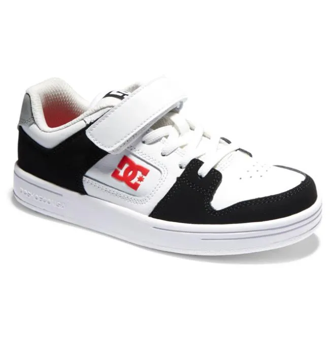 Kids Sneakers DC Kids039 Manteca 4 Elastic Lace Shoes BlackWhiteRed