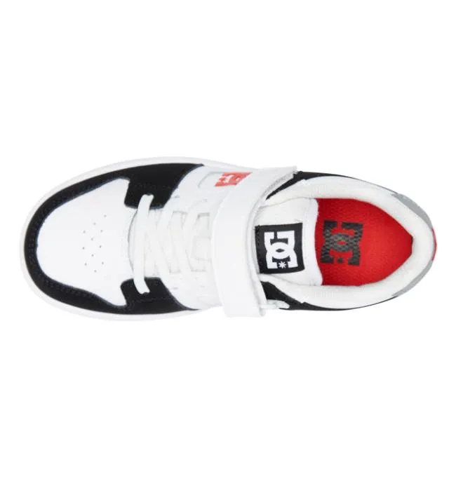 Kids Sneakers DC Kids039 Manteca 4 Elastic Lace Shoes BlackWhiteRed