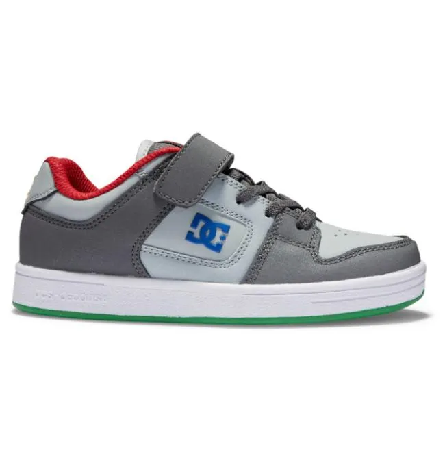 Kids Sneakers DC Kids039 Manteca 4 Elastic Lace Shoes GreyGreyBlue