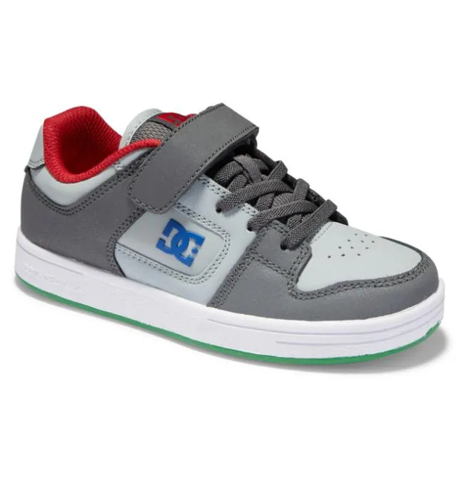 Kids Sneakers DC Kids039 Manteca 4 Elastic Lace Shoes GreyGreyBlue Kids Sneakers DC Kids039 Manteca 4 Elastic Lace Shoes GreyGreyBlue