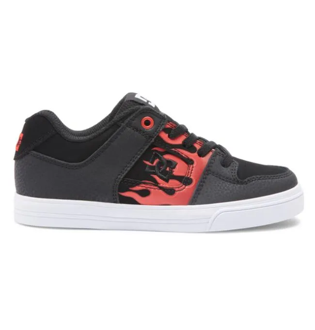 Kids Sneakers DC Kids039 Pure Elastic Lace Shoes RedGreyGrey