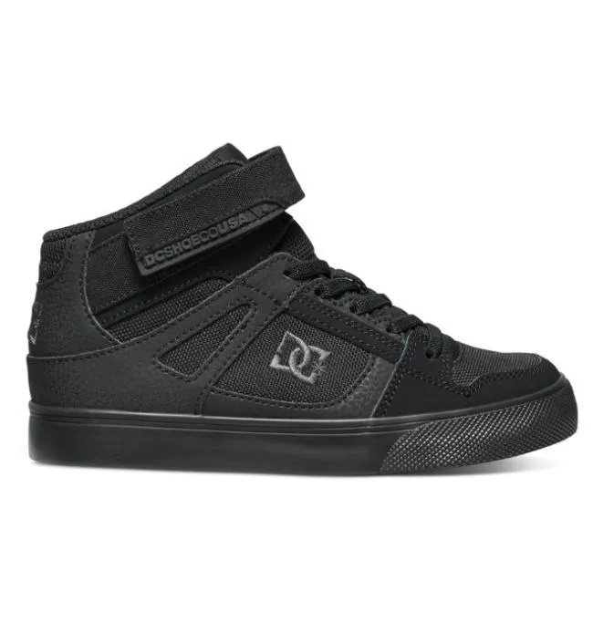 Kids Sneakers DC Kids039 Pure High Elastic Lace Shoes BlackBlackBlack