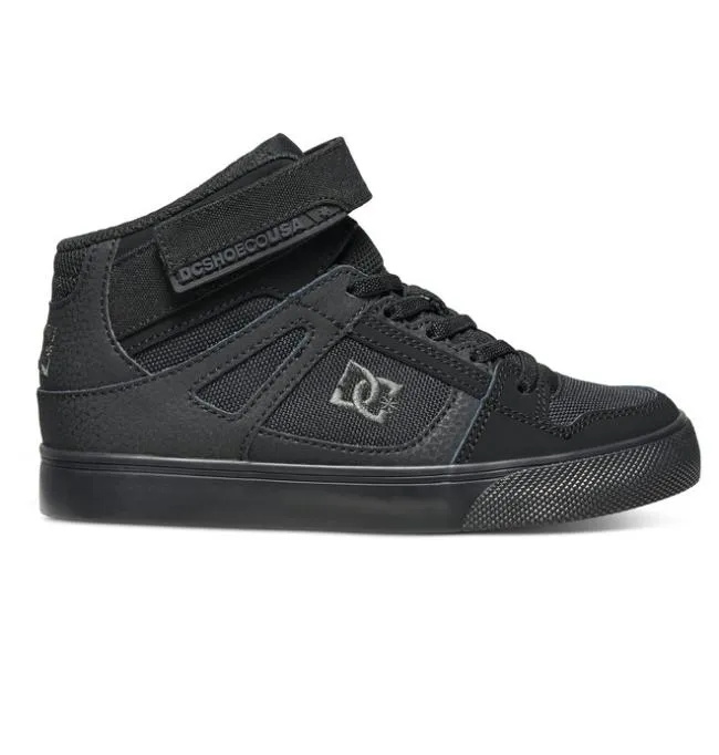Kids Sneakers DC Kids039 Pure High Elastic Lace Shoes BlackBlackBlack Kids Sneakers DC Kids039 Pure High Elastic Lace Shoes BlackBlackBlack