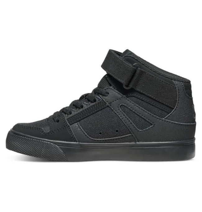 Kids Sneakers DC Kids039 Pure High Elastic Lace Shoes BlackBlackBlack Kids Sneakers DC Kids039 Pure High Elastic Lace Shoes BlackBlackBlack