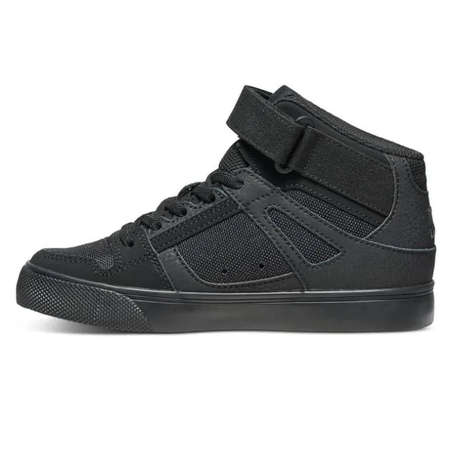 Kids Sneakers DC Kids039 Pure High Elastic Lace Shoes BlackBlackBlack Kids Sneakers DC Kids039 Pure High Elastic Lace Shoes BlackBlackBlack