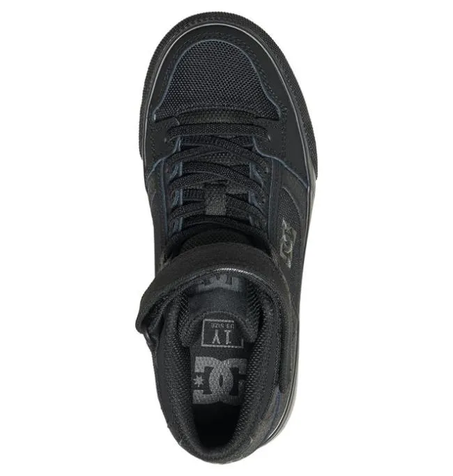 Kids Sneakers DC Kids039 Pure High Elastic Lace Shoes BlackBlackBlack Kids Sneakers DC Kids039 Pure High Elastic Lace Shoes BlackBlackBlack
