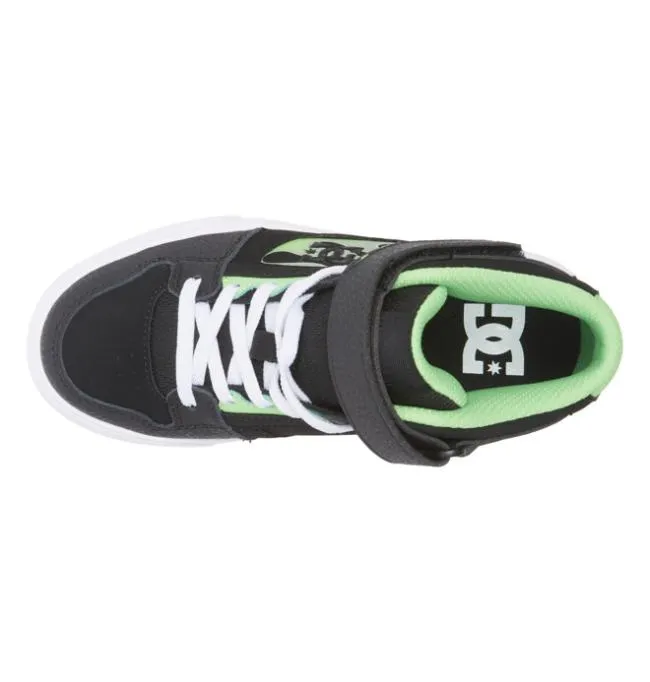Kids Sneakers DC Kids039 Pure High Elastic Lace Shoes BlackGreyBlack Kids Sneakers DC Kids039 Pure High Elastic Lace Shoes BlackGreyBlack