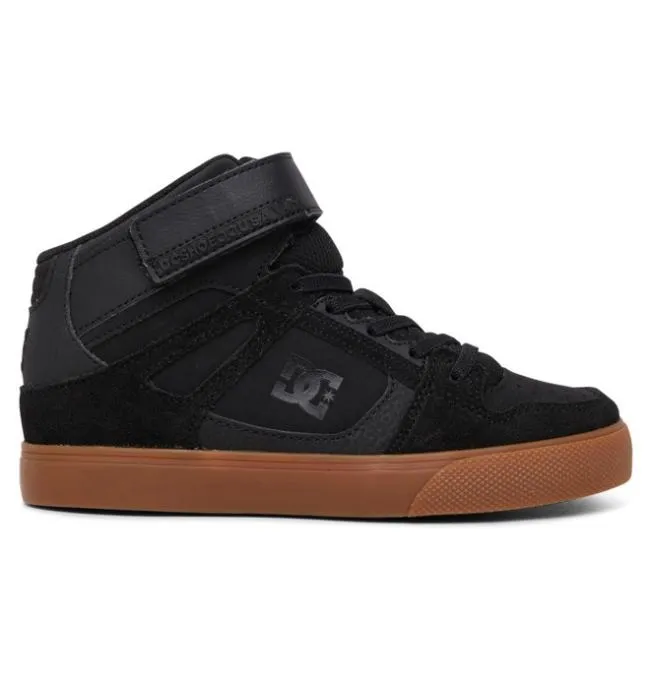 Kids Sneakers DC Kids039 Pure High Elastic Lace Shoes BlackGum