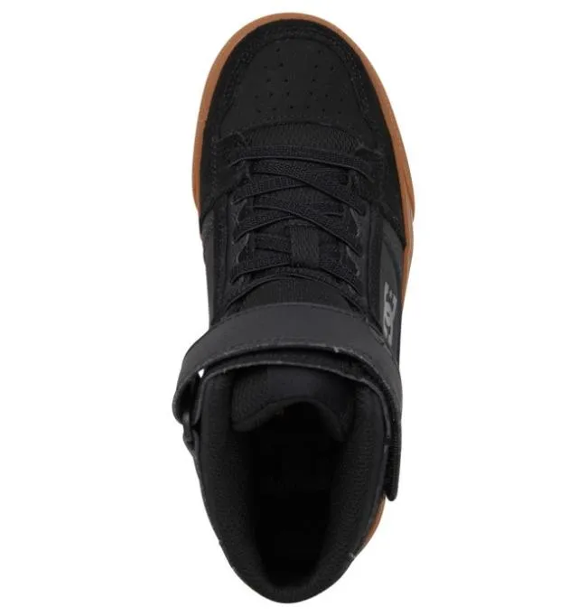 Kids Sneakers DC Kids039 Pure High Elastic Lace Shoes BlackGum Kids Sneakers DC Kids039 Pure High Elastic Lace Shoes BlackGum