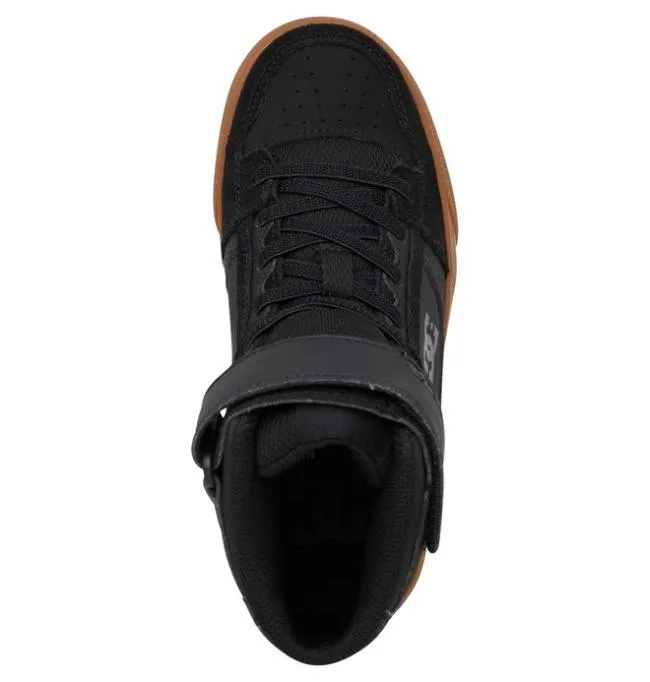 Kids Sneakers DC Kids039 Pure High Elastic Lace Shoes BlackGum Kids Sneakers DC Kids039 Pure High Elastic Lace Shoes BlackGum