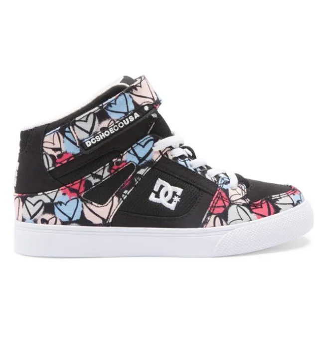 Kids Sneakers DC Kids039 Pure High Elastic Lace Shoes BlackMulti