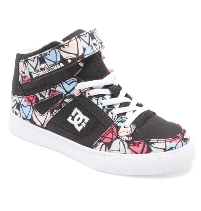 Kids Sneakers DC Kids039 Pure High Elastic Lace Shoes BlackMulti Kids Sneakers DC Kids039 Pure High Elastic Lace Shoes BlackMulti
