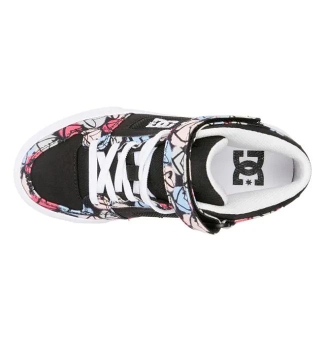 Kids Sneakers DC Kids039 Pure High Elastic Lace Shoes BlackMulti Kids Sneakers DC Kids039 Pure High Elastic Lace Shoes BlackMulti