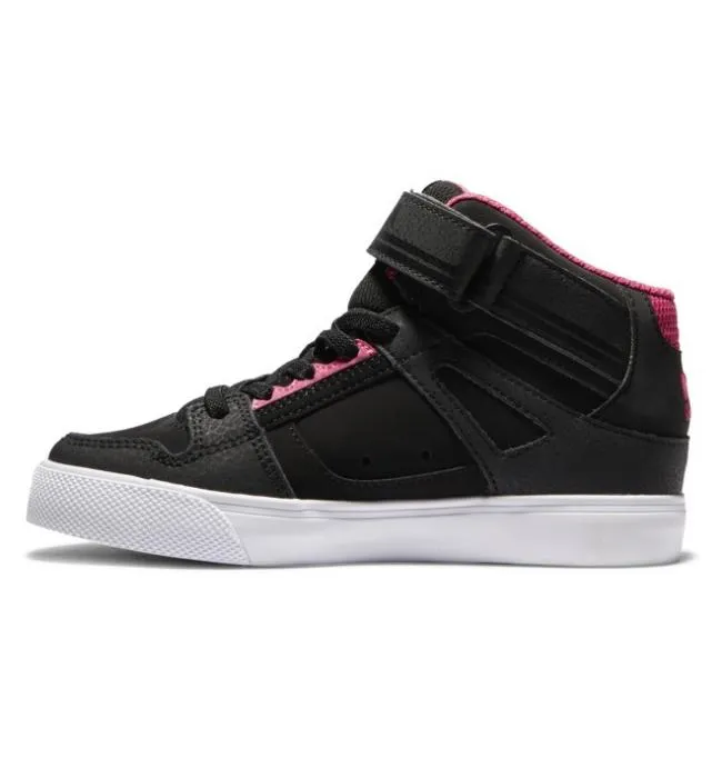 Kids Sneakers DC Kids039 Pure High Elastic Lace Shoes BlackPinkBlack Kids Sneakers DC Kids039 Pure High Elastic Lace Shoes BlackPinkBlack