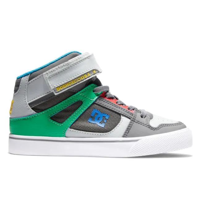 Kids Sneakers DC Kids039 Pure High Elastic Lace Shoes GreyGreen