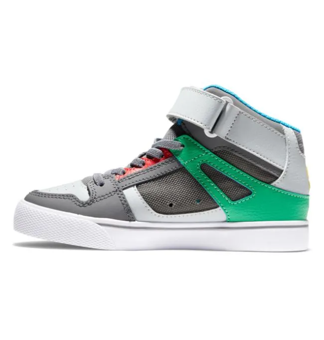 Kids Sneakers DC Kids039 Pure High Elastic Lace Shoes GreyGreen Kids Sneakers DC Kids039 Pure High Elastic Lace Shoes GreyGreen