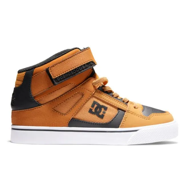 Kids Sneakers DC Kids039 Pure High Elastic Lace Shoes WheatBlack