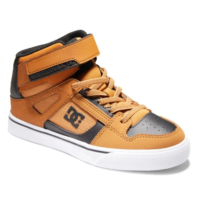 Kids Sneakers DC Kids039 Pure High Elastic Lace Shoes WheatBlack Kids Sneakers DC Kids039 Pure High Elastic Lace Shoes WheatBlack
