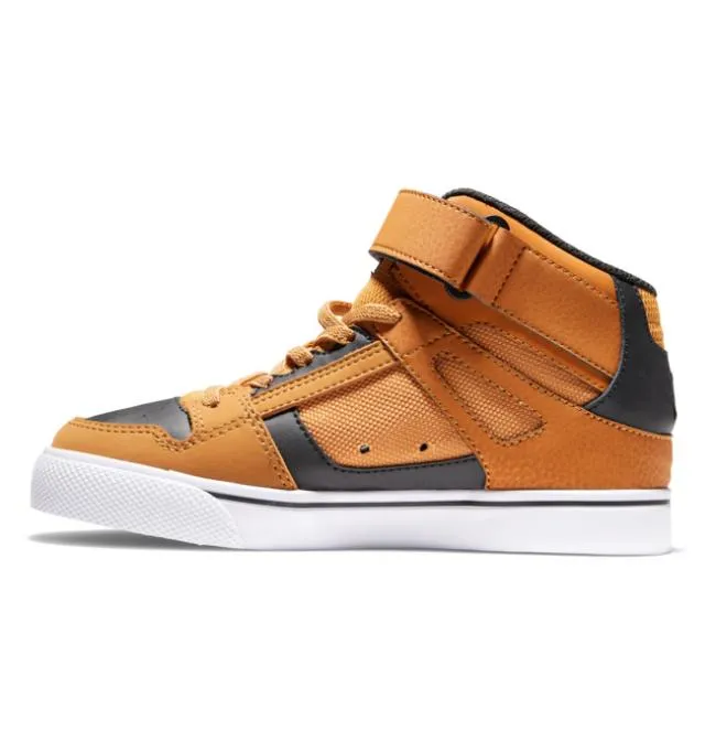Kids Sneakers DC Kids039 Pure High Elastic Lace Shoes WheatBlack Kids Sneakers DC Kids039 Pure High Elastic Lace Shoes WheatBlack