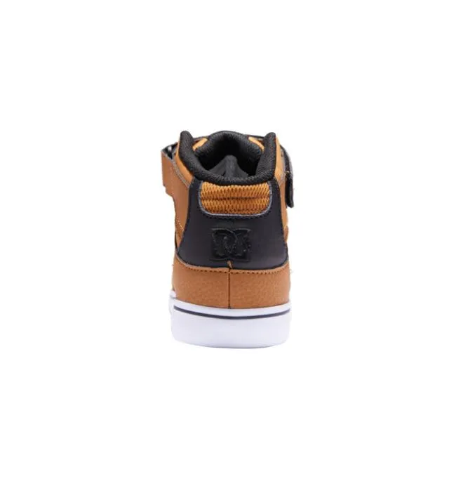 Kids Sneakers DC Kids039 Pure High Elastic Lace Shoes WheatBlack Kids Sneakers DC Kids039 Pure High Elastic Lace Shoes WheatBlack