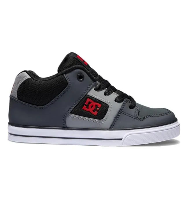 Kids Sneakers DC Kids039 Pure MID MidTop Shoes BlackGreyWhite
