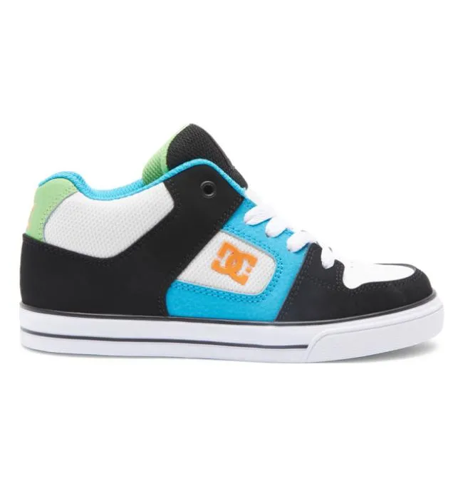 Kids Sneakers DC Kids039 Pure MID MidTop Shoes BlackWhiteBlue