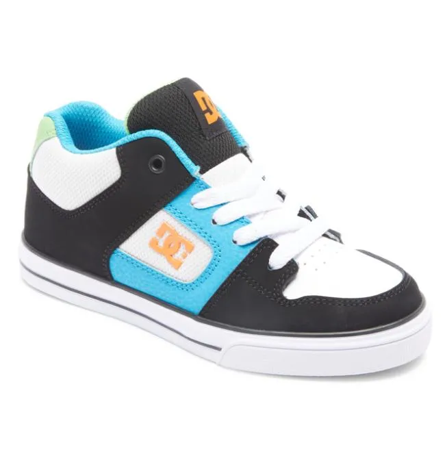 Kids Sneakers DC Kids039 Pure MID MidTop Shoes BlackWhiteBlue Kids Sneakers DC Kids039 Pure MID MidTop Shoes BlackWhiteBlue