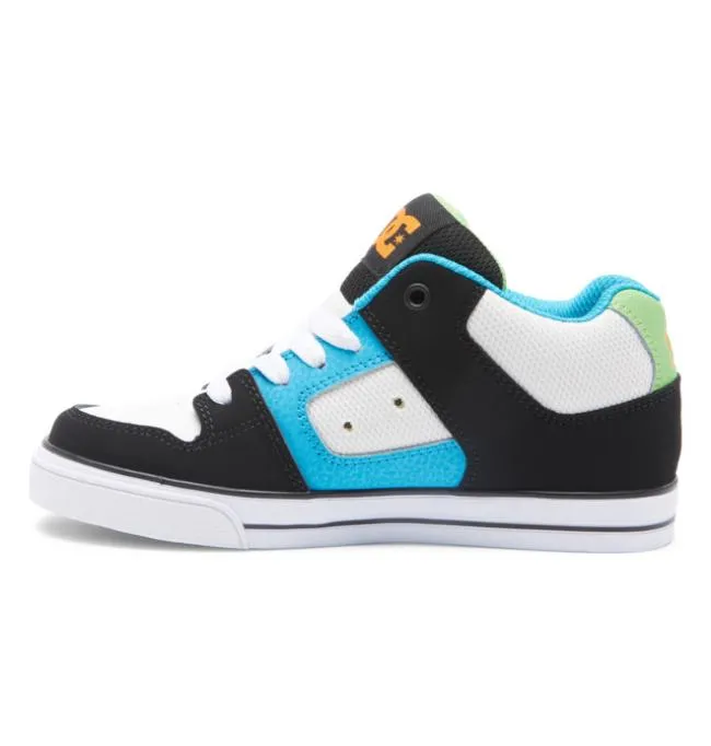 Kids Sneakers DC Kids039 Pure MID MidTop Shoes BlackWhiteBlue Kids Sneakers DC Kids039 Pure MID MidTop Shoes BlackWhiteBlue