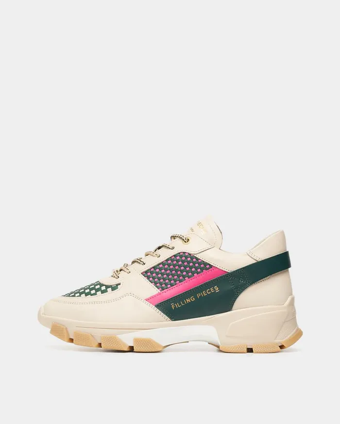 Kyoto Radar Glare Woven Beige Women Filling Pieces Sneakers