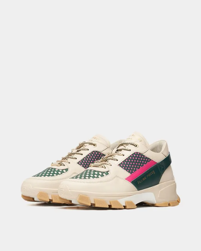 Kyoto Radar Glare Woven Beige Women Filling Pieces Sneakers