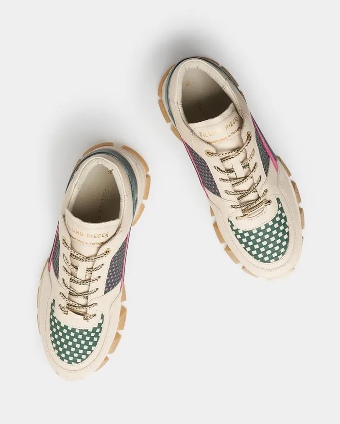 Kyoto Radar Glare Woven Beige Women Filling Pieces Sneakers
