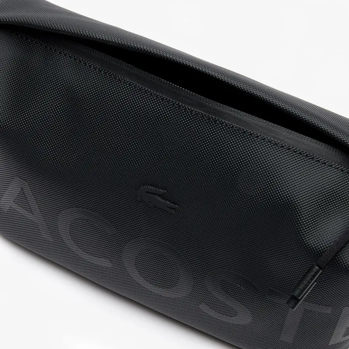 L1212 Branded Zip Toiletry Bag Black Mens Lacoste Small Leather Goods Casaul