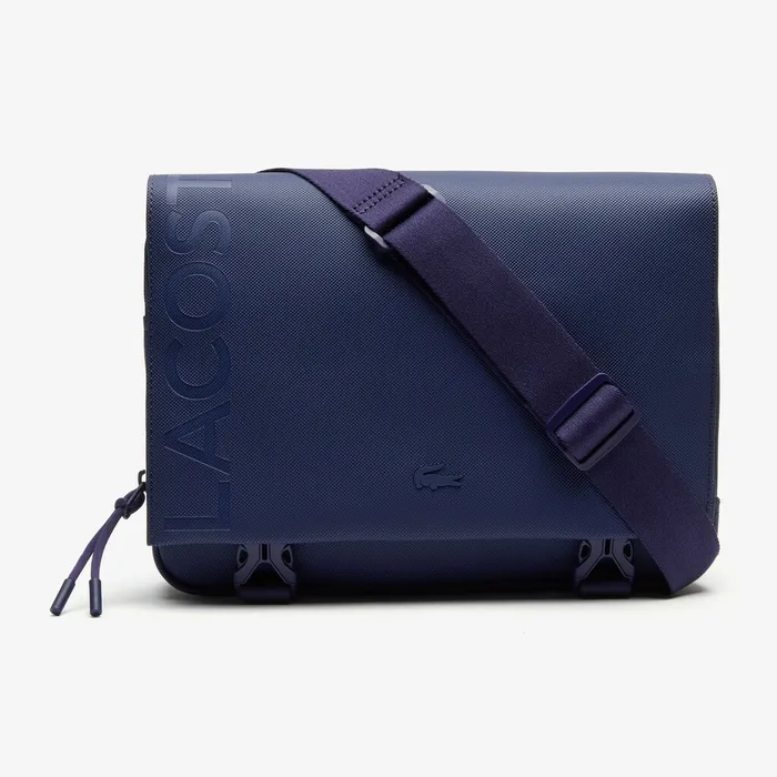 L1212 Clipped Flap Adjustable Shoulder Strap Small Pouch Blue Depths Mens Lacoste Bags Near Me