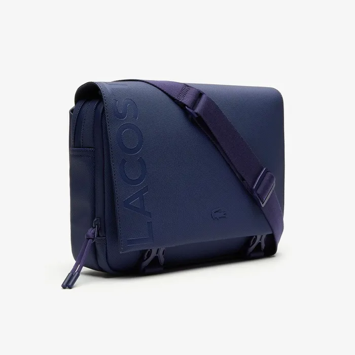 L1212 Clipped Flap Adjustable Shoulder Strap Small Pouch Blue Depths Mens Lacoste Bags Near Me