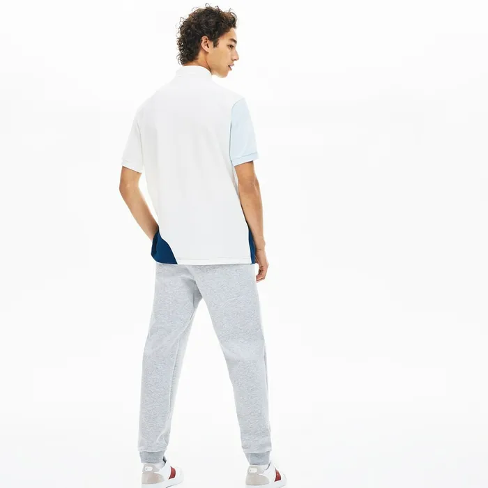 L1212 ColorBlocked Thermoregulating Piqu Polo BlueWhiteLight Blue Mens Lacoste Polos On Sale
