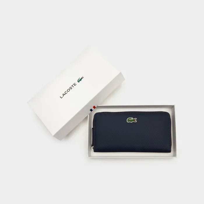 L1212 Concept Petit Piqu 12 Card Zip Wallet Eclipse Womens Lacoste Small Leather Goods On Sale